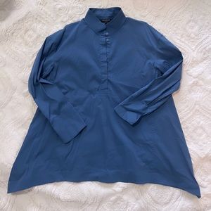 Lafayette148 Organic Cotton Mid-Way Botton Shirt